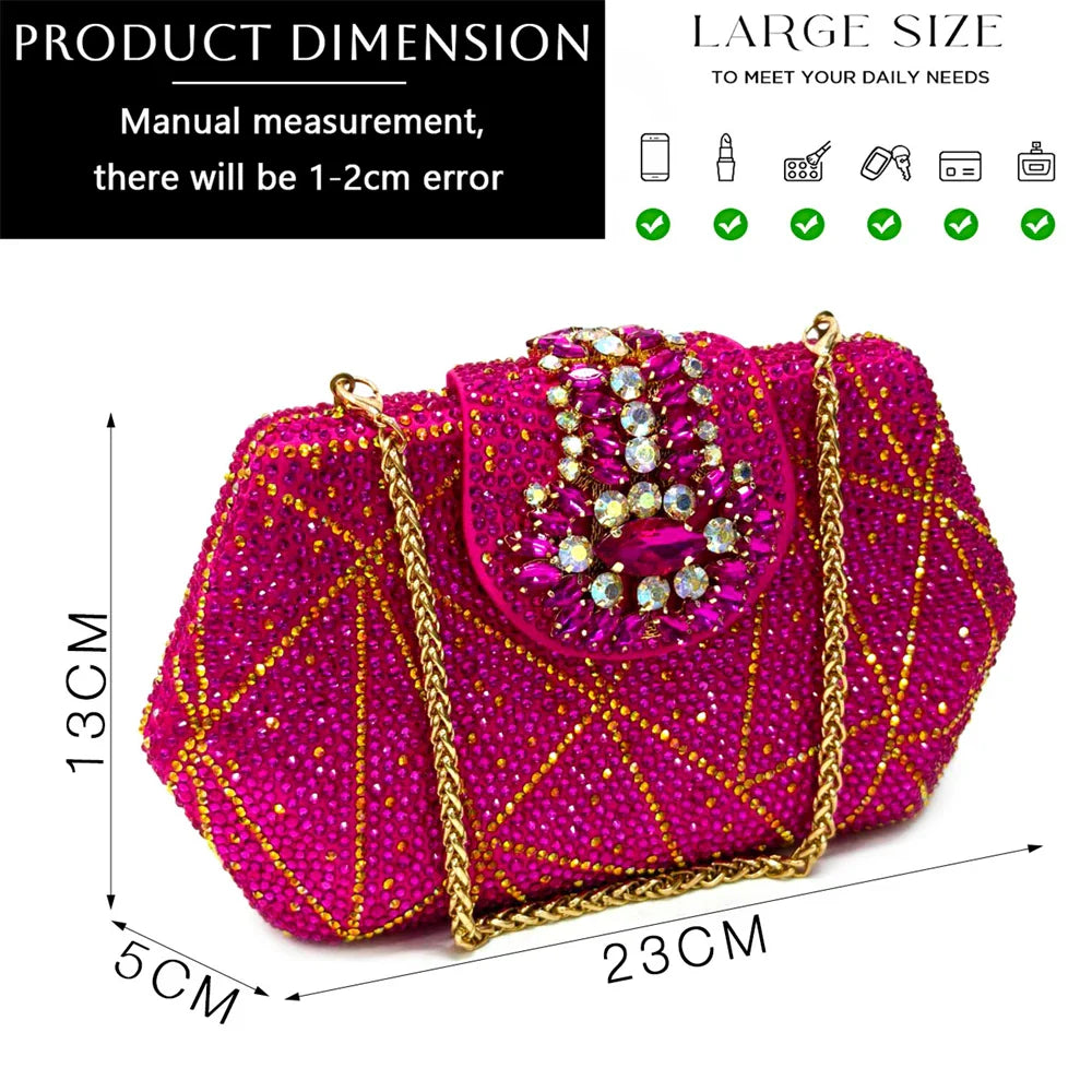 Pointed-Toe Rhinestone Pumps African Ladies Italian Shoe and Bag Set Designer
