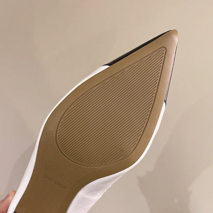 Verão Novas Sandálias Femininas de Bico Fino com Salto Agulha Sapatos Femininos de Salto Alto para Banquetes e Festas Sapatos de Casamento da Moda Scarpins 6,5-9cm