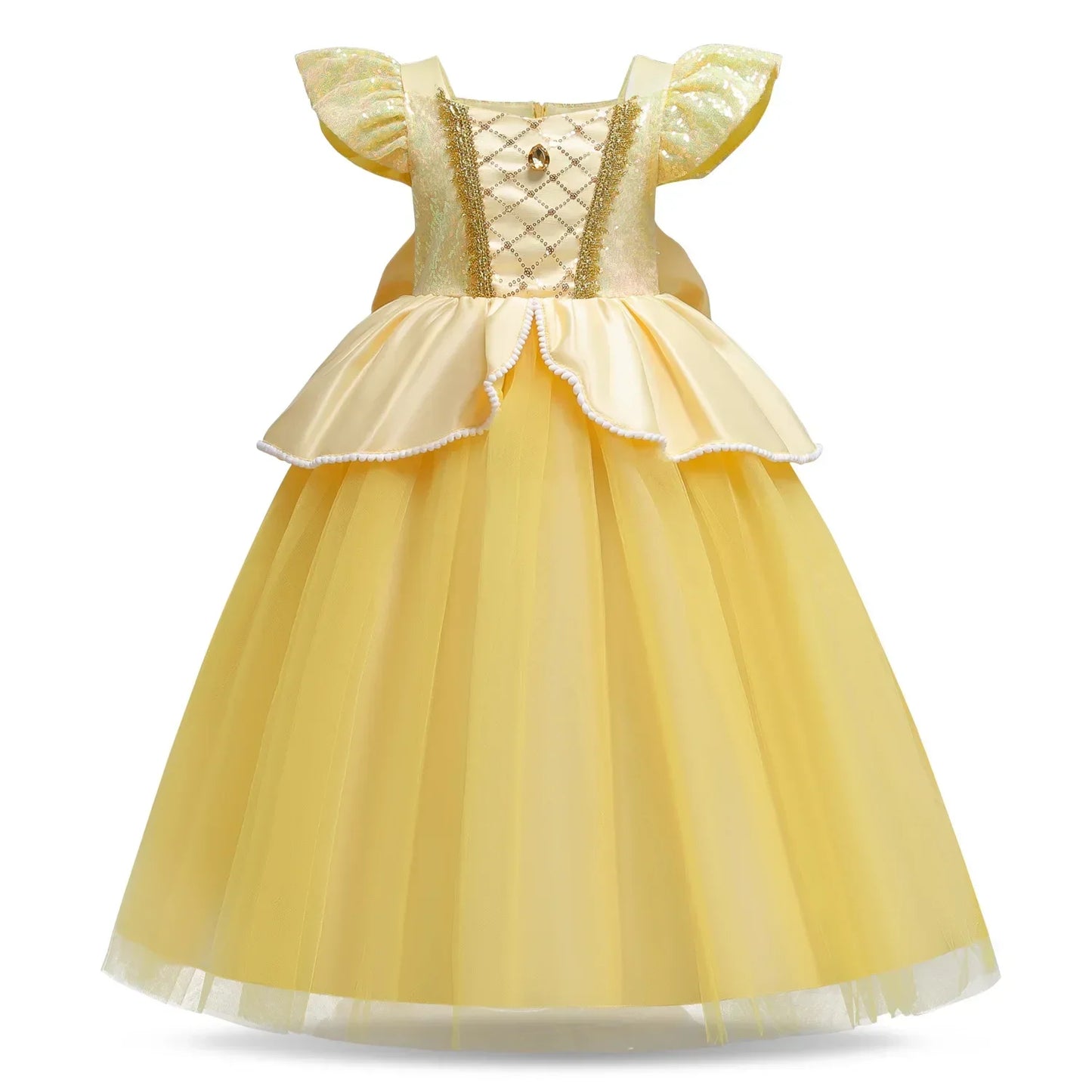 Cinderella Princess Ball Gown Fancy Birthday Rapunzel Belle Vestidos Party Dress Girls Costume Carnival Elegant Clothes