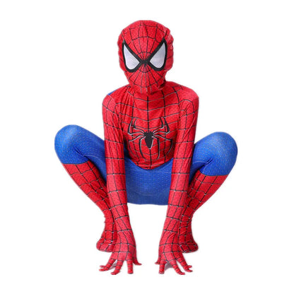 Kids Superhero Costume Remi Mesh Jumpsuit Halloween Mask Party Performance Outfit Breathable Comfortable Role Play Dress Up