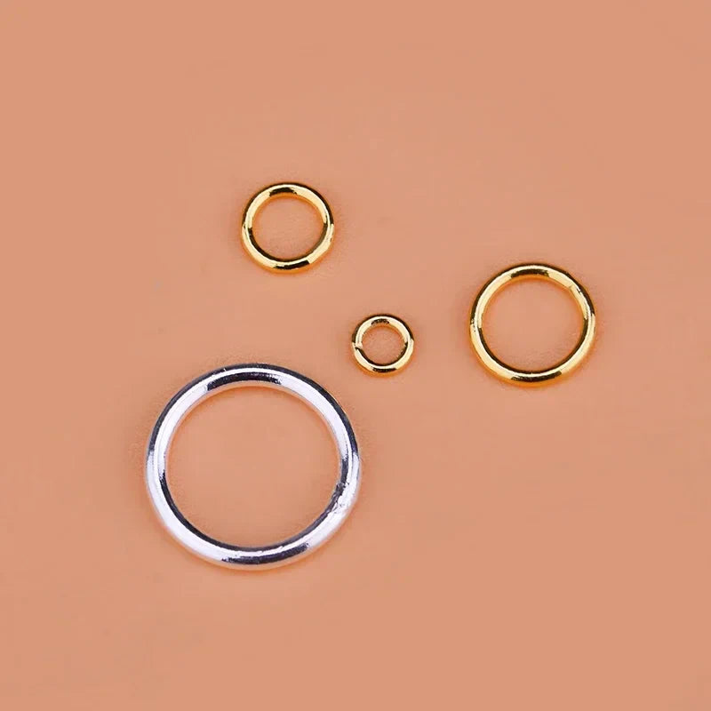 10PCS 925 Sterling Silver Accessories Open Ring Connection Ring Open Ring, hand-made diy bracelet necklace live closed ring
