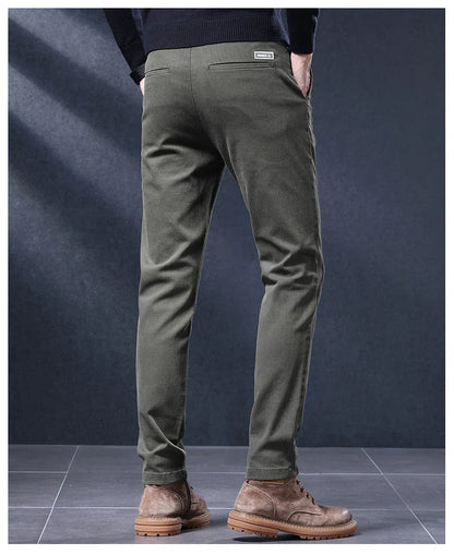 Classic Slim Fit Mens Casual Pants Breathable Straight Stretch Korean Business Trousers Spring Autumn New Fashion Male Clothing