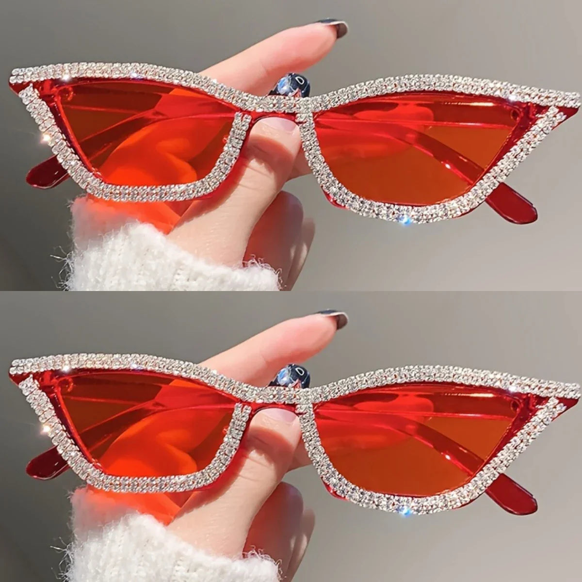 1PC Rhinestone Sunglasses Party Glasses Cat eye Sunglasses Cat eye Glasses Eyewear for Women Men Bar sunglasses