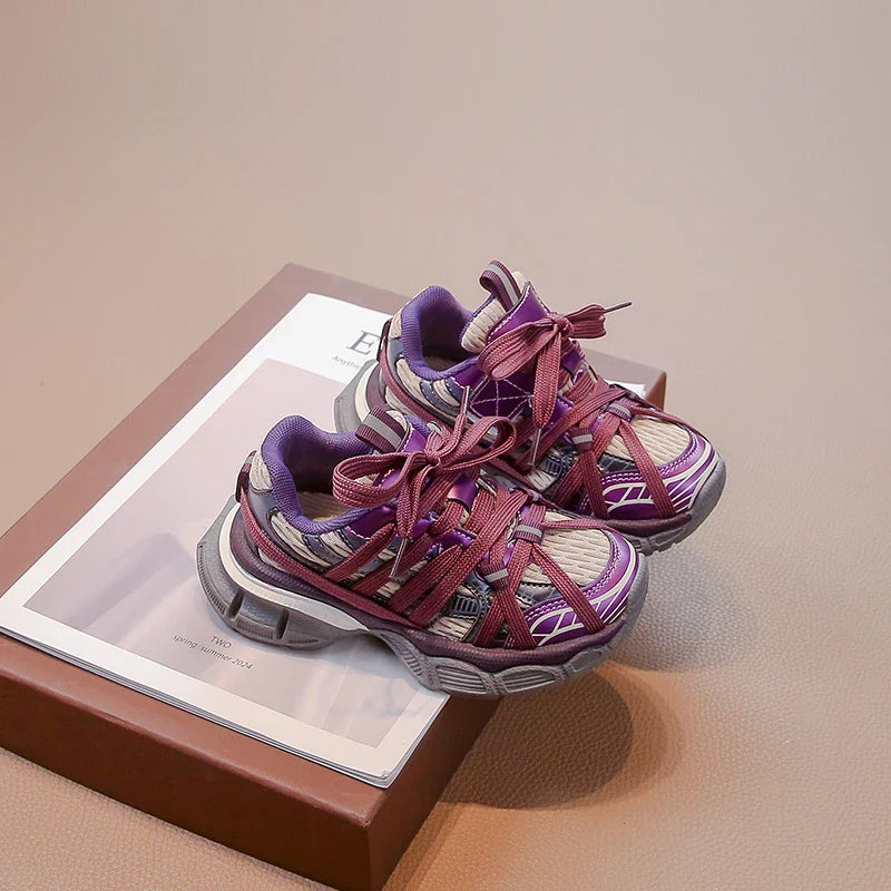 Girl's Sneakers Breathable Versatile Basketball Sneakers for Children Fashion Spring Autumn Kids Causal Boys School Sports Shoes
