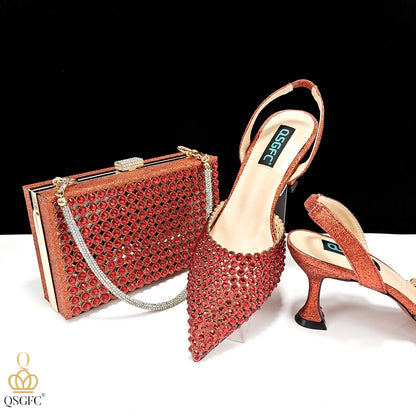 Nigerian New Trending Cutout Style Navy Blue Elegant Women's Shoes and Party Wedding Bag