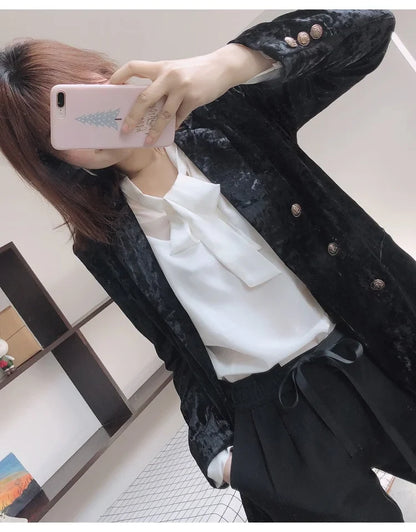 Women Long Pants 100% Mulberry Silk Belted Waist Trousers With Pockets Black Color Office Lady M0609