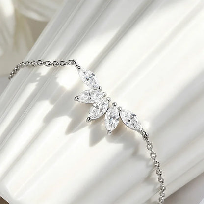 5 Gems 3*6mm Marquise Cut All Moissanite Bracelets for Women Original Luxury Adjustable Chain Real S925 Silver Jewelry