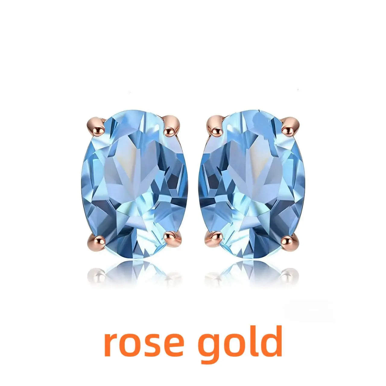 Rose Gold Yellow Gold Plated Oval Natural Amethyst Citrine Garnet Topaz Peridot 925 Sterling Silver Earrings for Women