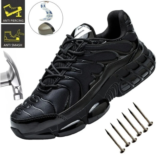 Steel Toe Safety Shoes Men Work Sneakers Indestructible Shoes Puncture-Proof Protective Shoes Male Work Footwear