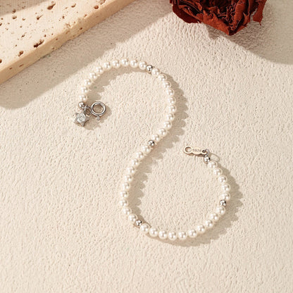 Elegant Pearls Beaded Bracelet 925 Sterling Sliver Sweet Shining Star CZ Bracelet For Women Fine Jewelry Gifts