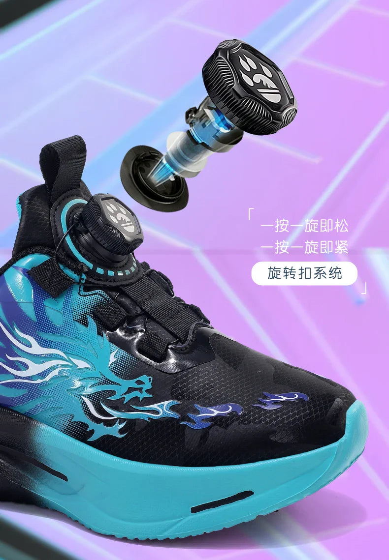 Children Running Shoes Non-slip Breathable Athletic Shoes Boys Girls Outdoor Lace-up Basketball Sneakers Waterproof Casual Shoes