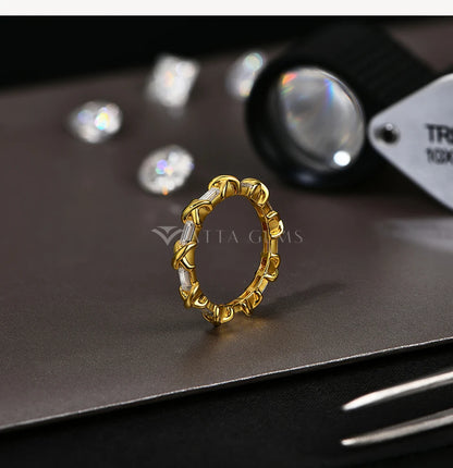 Moissanite Diamond Rings for Women Men D VVS1 Color Rectangle Cut S925 Sterling Silver Stackable Rings Wedding  Jewelry