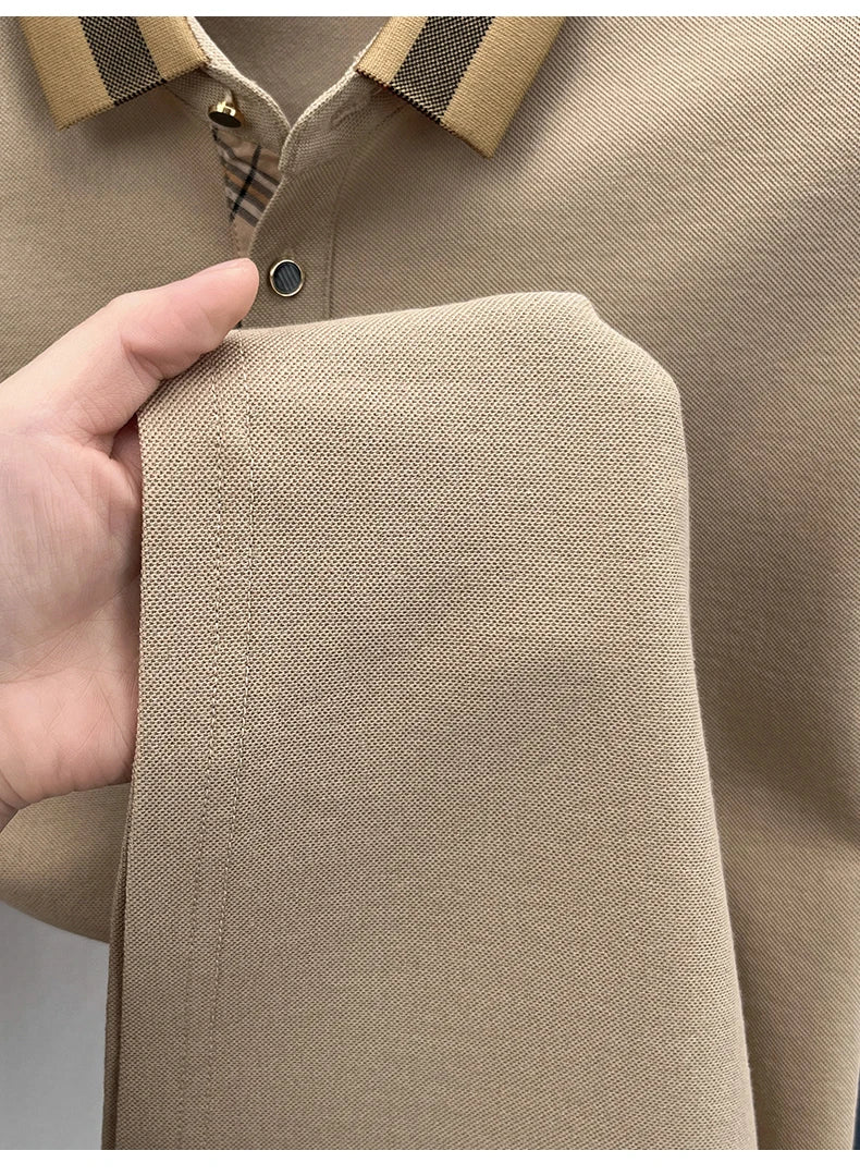 Bestselling brand summer new 100% pure cotton comfortable polo shirt fashionable men's classic letter badge casual short sleeve