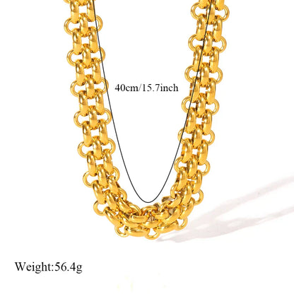 316L Stainless Steel Gold Silver Color Thick Chain Necklace For Women Fashion Cuban Neck Chain Waterproof Jewelry Gift