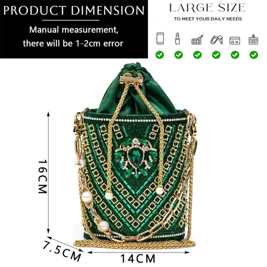 Green Color High Heels for Ladies Popular Design African Ladies Shoes and Bag Set INS Style Elegant 2024 Newest