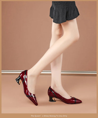 High Heels For Woman Mid Heel Thick Heel Versatile New Soft Sole Professional Shallow Mouth Comfortable Pointed Women'S Shoes