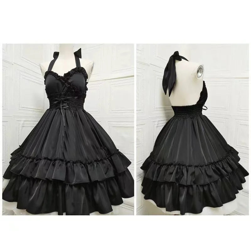 Summer French Elegant Bow Dress Women Gothic Black Vintage Mini Dress Sweet Fashion Off Shoulder Slim Fit Chic Party Outfits New