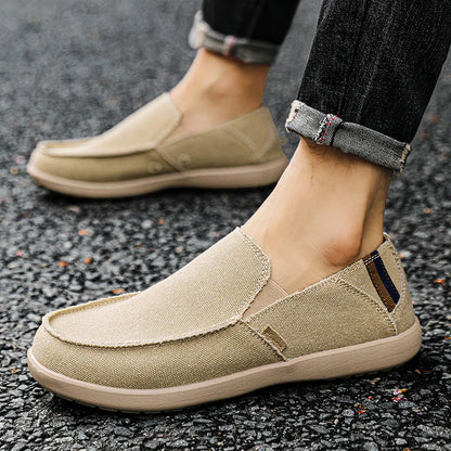 Large Size Canvas Shoes Men's Slip-On Loafers Casual Breathable Independent Station Cross-Border Shoes Adult Low Heel Rubber