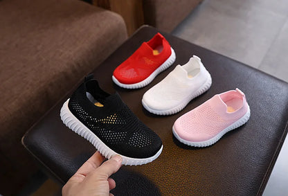 Children Running Sneakers Boys Girls Casual Mesh Breathable Anti-Slip Walking Patchwork Tenis Toddler Soft Soled Girls Shoes