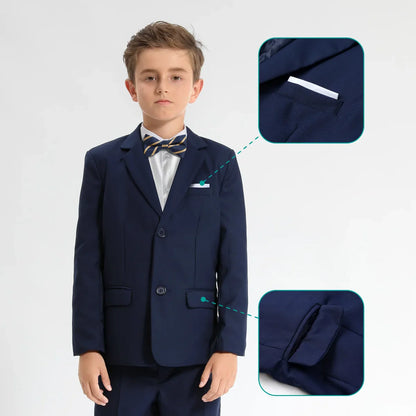 Kids Blazer Boys Easter Outfit Wedding Suit Formal Solid Jacket Teenager Gentleman Birthday Party Gift Performance Clothing Set