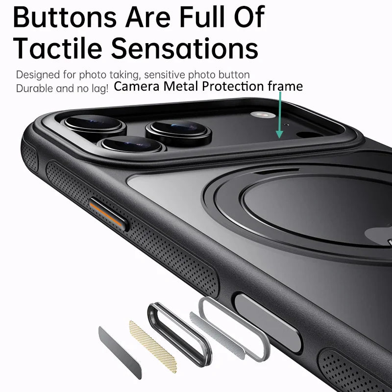 Magnetic 360 Degrees Rotating Ring Holder Case For iPhone 17 Pro Max / 17 Air