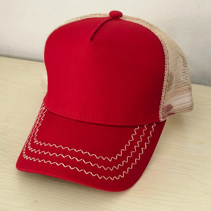 Custom Trucker Hat Logo Cotton Mesh Breathable Baseball Cap Women Men Summer Sunshade Mesh Cap 5 Panels Truck Hat Cap Wholesale