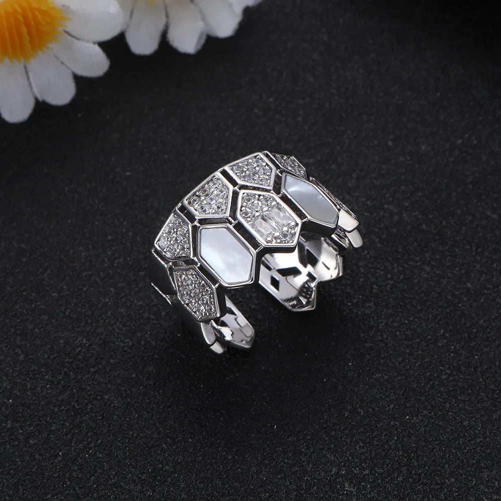 Luxury Dubai Bridal Jewelry Set For Women Wedding Party Shell Zirconia Jewelry Set Twisted Branch Design
