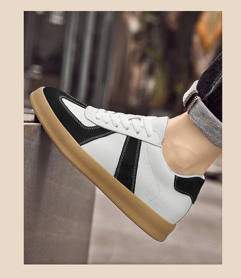 Invisible Height-Increasing Shoes 8cm German Training Shoes for Men, Summer Breathable Casual Sneakers, Genuine Leather Retro Versatile Forrest Gump Shoes 6cm