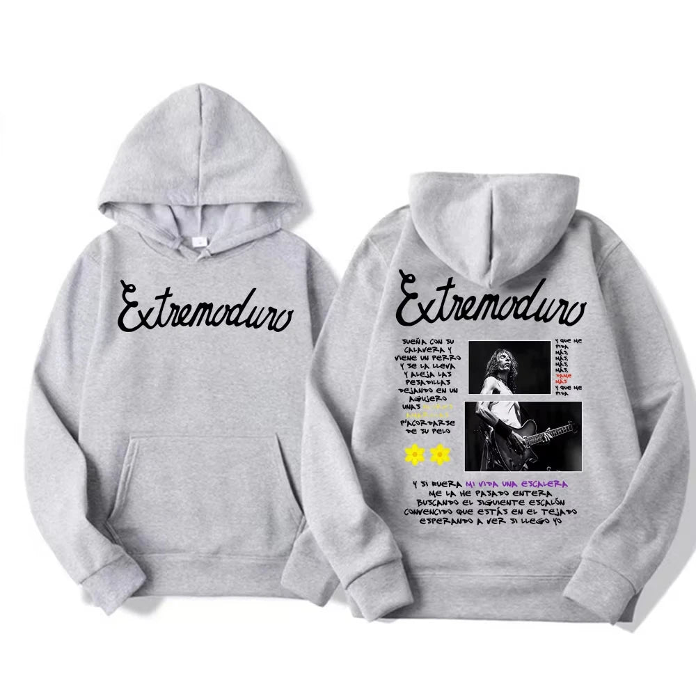 Rock Band Extremoduro Tour 2025 Merch Hoodie Men Women Fashion Retro Casual Cozy Sweatshirt Hip Hop Punk Style Oversized Hoodies
