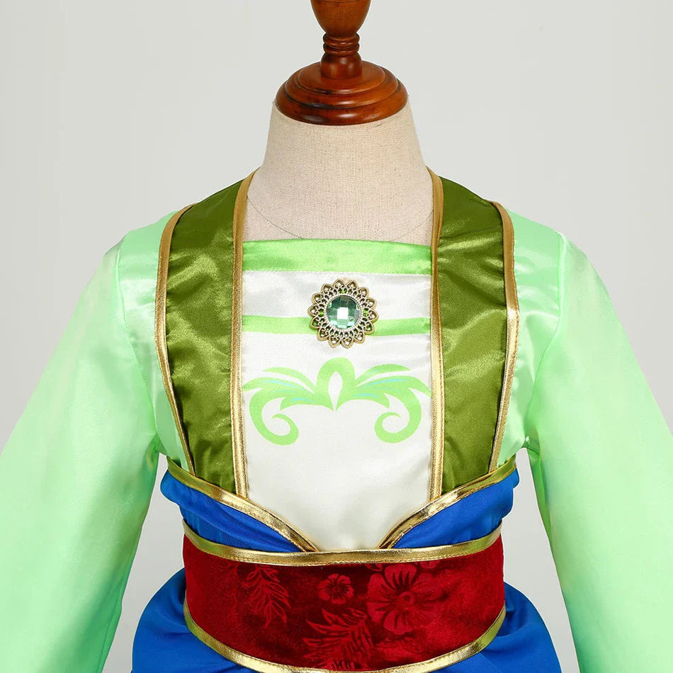 Girl Hua Mulan Princess Costume Children Chinese Hanfu Dress Costumes of Ancient Chinese Person Halloween Carnival Clothing
