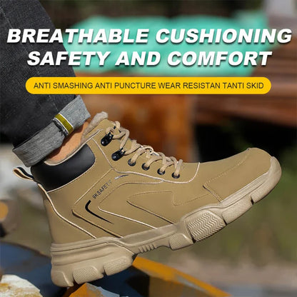 Safety Protective Boots Work Safety Shoes Men Winter Safety Boots Anti-puncture Work Shoes Steel Toe Work Boots Indestructible