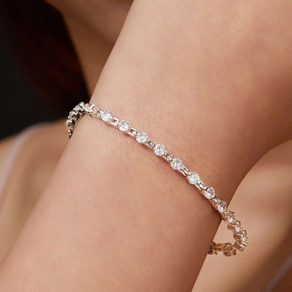 3mm D VVS1 Moissanite Tennis Bracelet Solid s925 Sterling Silver Plated 18k White Gold with GRA Bracelets for Women Man