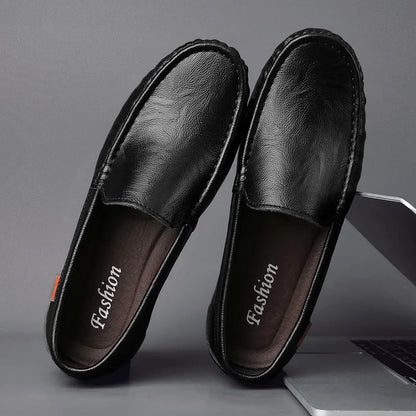 2024 Business Genuine Leather Men Shoes Casual Slip-On Loafers Breathable Leather Shoes Men Flat Hot Selling Moccasin Work Shoes