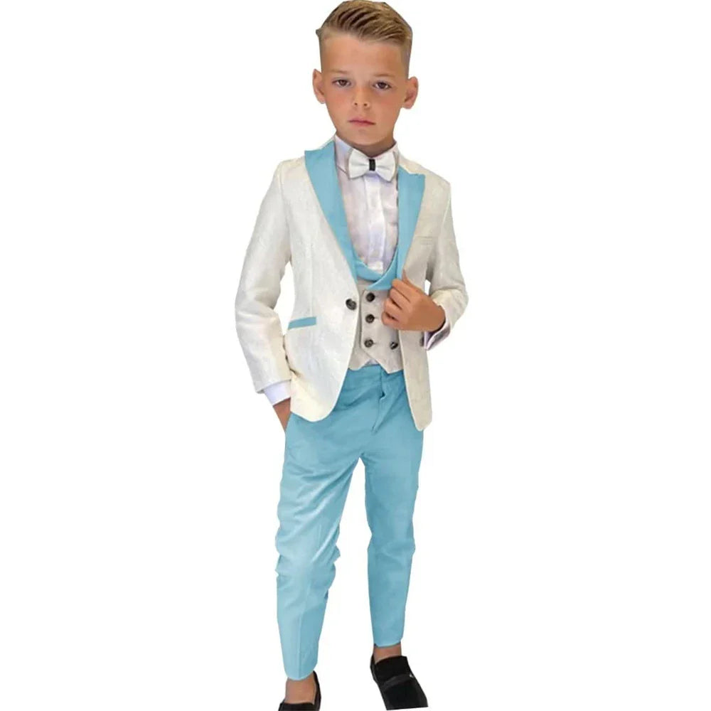 Paisley Classic 4-Piece Suits for Boys 3T-14 Smart Stylish Boy's Tuxedo Formal Outfit Kids Blazer Vest Pants Back to School