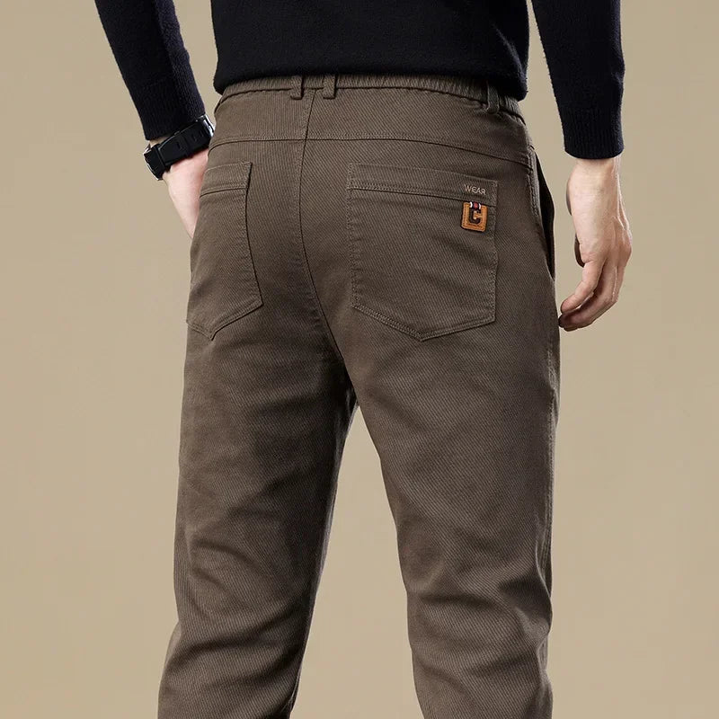New Winter High-End Business Men's Suit Pants Autumn and Winter Slim Straight Casual Pants Versatile Fashion Trousers Korean