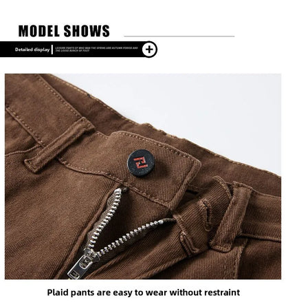 2026 Autumn Winter New Trendy Classic Jeans Male Solid Color Washed Straight Denim Pants Wide Leg Business Casual Stretchy Jeans