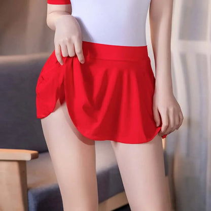 Korean Japan Girls Style Fashion Pleated Mini Skirts XL High Waist Black White A Line Short Skirt for Women Christmas