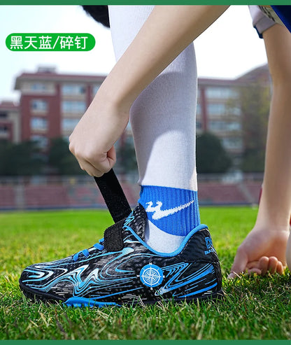 Kids Soccer Cleats Football Shoes Non Slip Breathable Lightweight Training Sneakers Boys Girls Children Football Match Boots