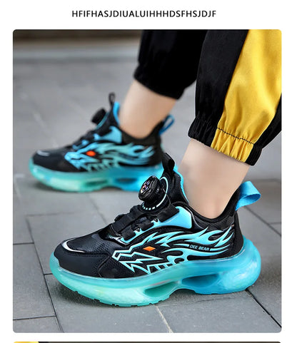 Boys leather lightweight winter sports shoes children's basketball running shoes spring and autumn new rubber soles
