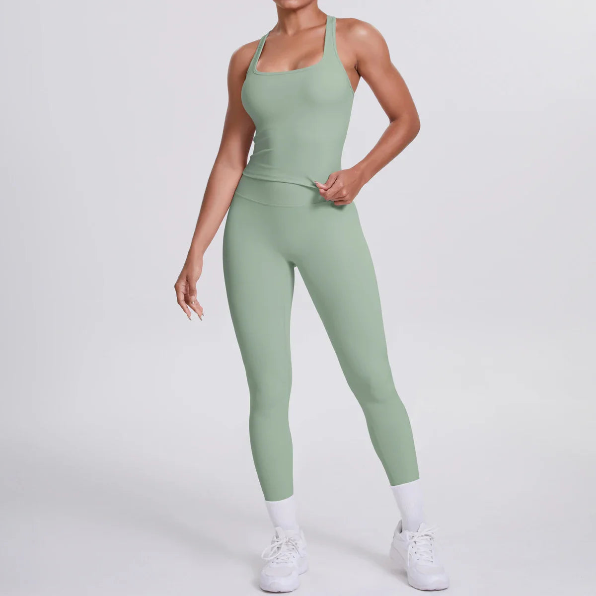 Yoga Top Set Fitness Gym Suit Training Sleeveless Sport Gym Tops Crossover Back Sports Underwear Tummy Control Slimming