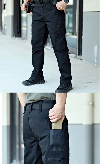 2024 Men's Tactical Pants City Casual Cargo Trousers Waterproof Multi-pocket Wear-Resistant Outdoor Training Work Male Trousers