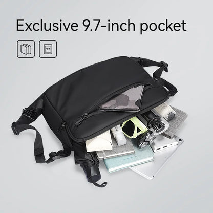 Leather Waterproof Multifunction Messenger Bag Large Capacity Sling Shoulder Bags mens crossbody bag