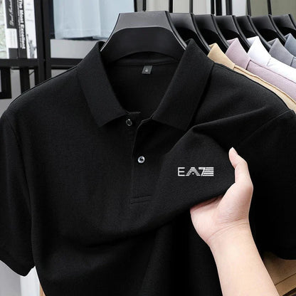 Luxury brand polo shirt short sleeved letter printed men's top summer 100% cotton comfortable breathable casual lapel T-shirt