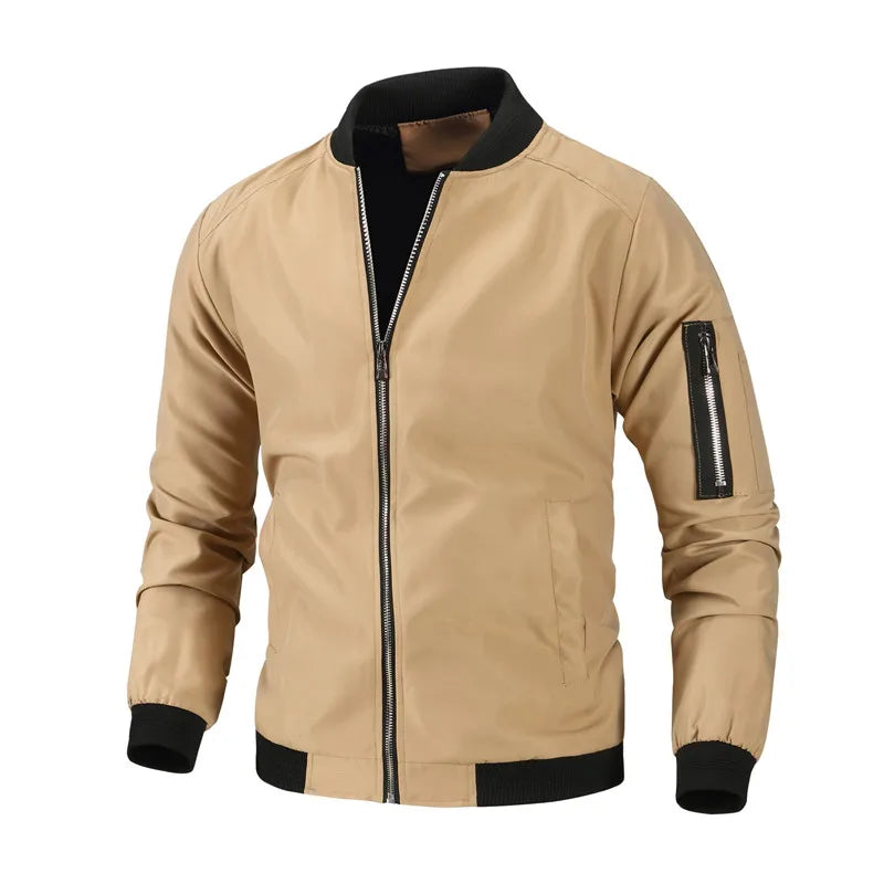 Men Solid Casual Windbreaker Bomber Jacket Coat Spring Autumn New Hot Men Windproof Outwear Slim Jacket Coats Male Plus Size 6XL