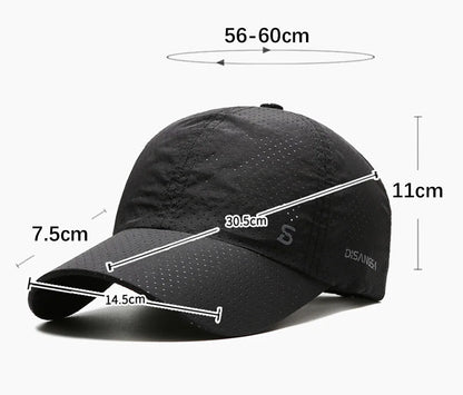 Men Women Mesh Moisture-Waging Quick Dry Baseball Cap Male Summer Female Originality Adjustable Breathable Sun Visor Fishing Hat