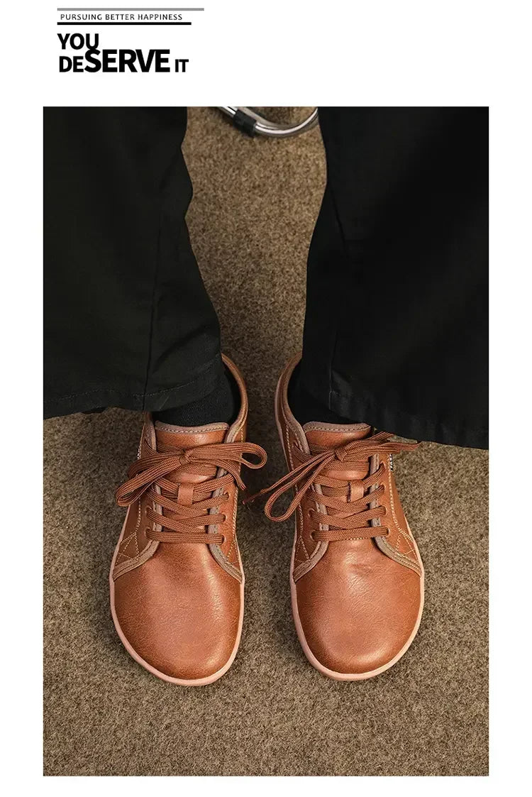 Mens Artificial Leather Wide Barefoot Shoes Unisex Plus Size Male Outdoor Minimalist Sneakers Women Zero Drop Casual Walking