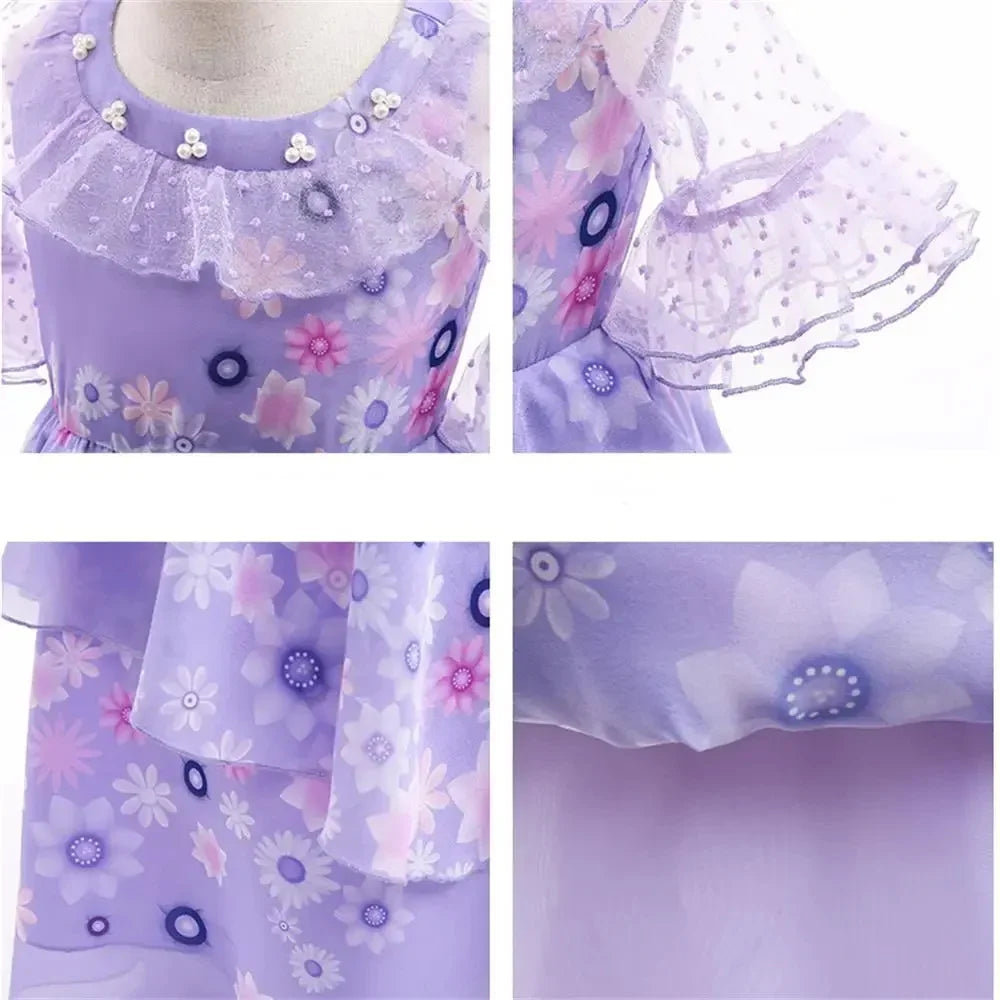 Girls Summer Dress Flower Fairy Princess Dress Children Encanto Cosplay Costumes Kids Girl Birthday Dress Fancy Party Dresses