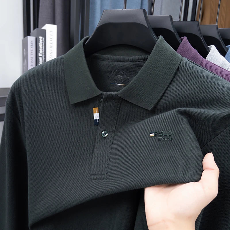 High Quality  Autumn and Winter Warm Men's Long Sleeved T-shirt, Semi High Neck Velvet Sweatshirt, Men's Base T-shirt