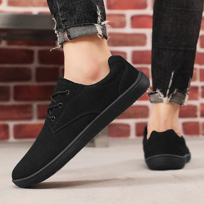 Men's Sneakers With Wide Toe Nose Feet Minimalist Cow Suede Leather Upper Casual Man Shoes Footwear For Woman