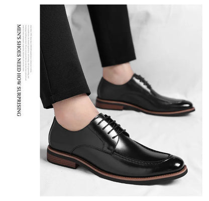 Fashion Designer's New Gentleman's Brown and Black Lace-up Men's Formal Leather Shoes